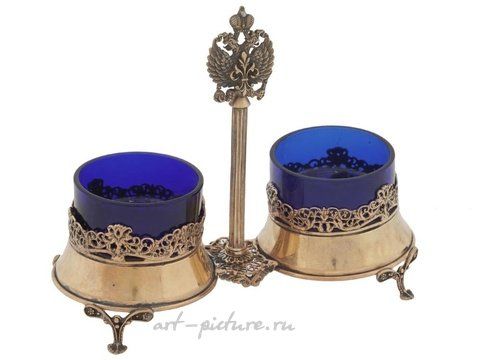 Русское серебро, Русская серебряная солонка с двумя открытыми отделениями