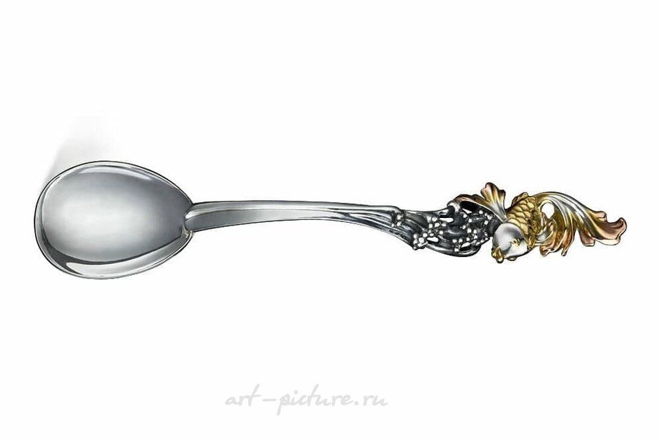 Подстаканник Старик и невод, серебро