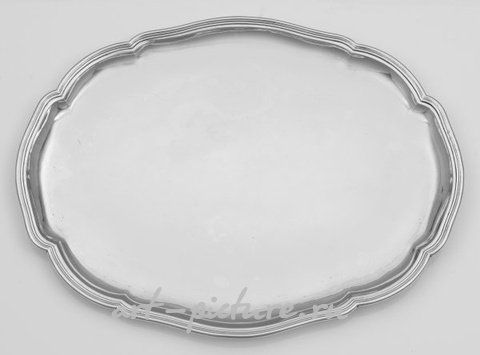 Классический сервировочный поднос из серебра Вроцлава