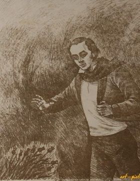 buy Poems. T.G. Shevchenko in Sedniv (from the series). Paper, sepia. 31 × 38 cm.