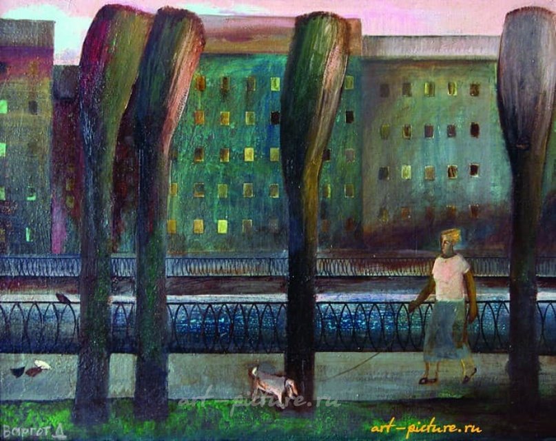 Прогулка по набережной Холст .масло 