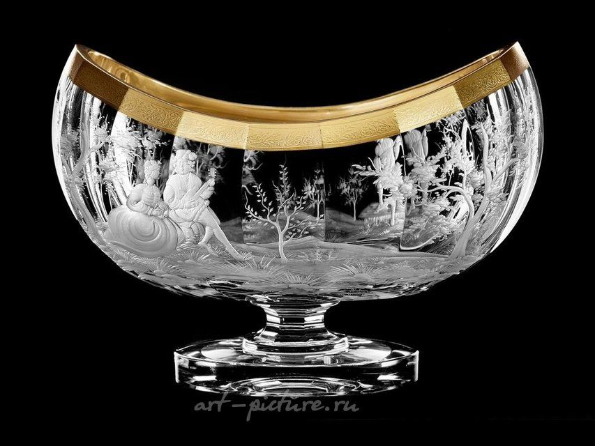 Ваза-чаша овальная "Музыканты" Aida (Аида) Ручная работа.