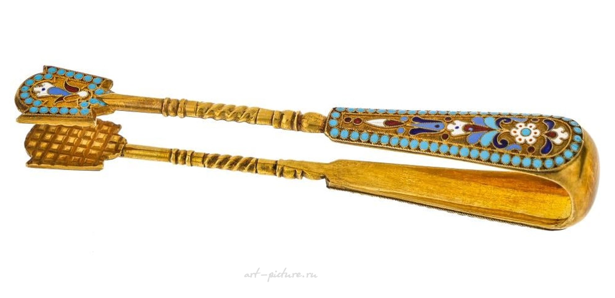 Русское серебро , Серебряные щипцы с эмалью