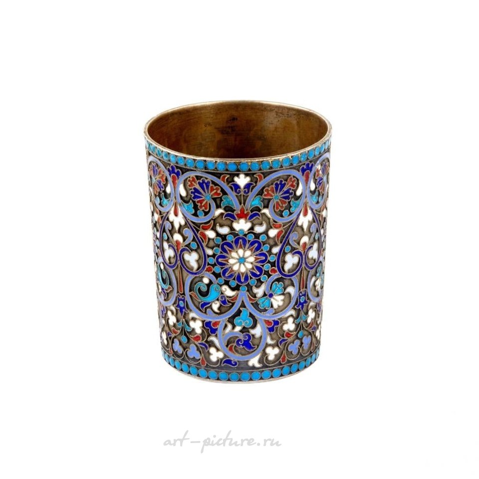 Русское серебро , Русская серебряная водочная стопка с эмалью