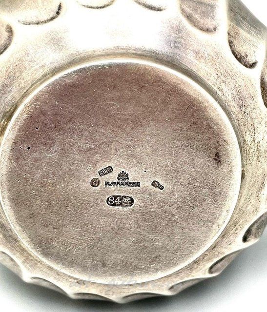 "Carl Fabergé milk jug sugar bowl, Russian Empire, silver 84."