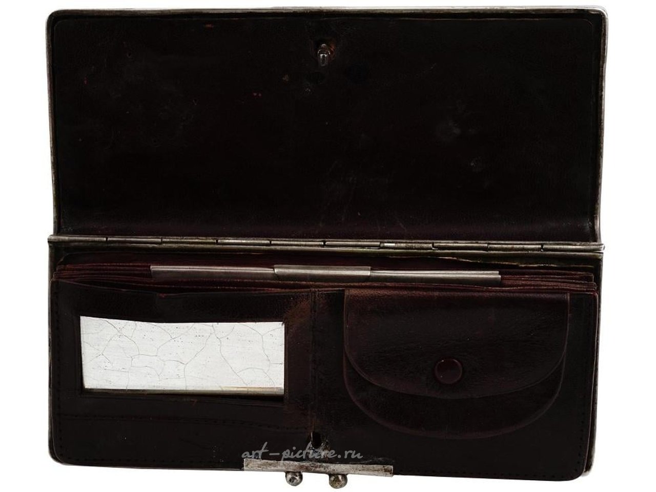 Русское серебро , Финансовая сумка или сумочка-клатч из прекрасного русского серебра с длинной цепочкой-ручкой