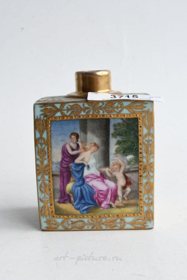 Royal Vienna , Фарфоровая коллекция: чайный ящичек и флакон для духов, конец XIX века