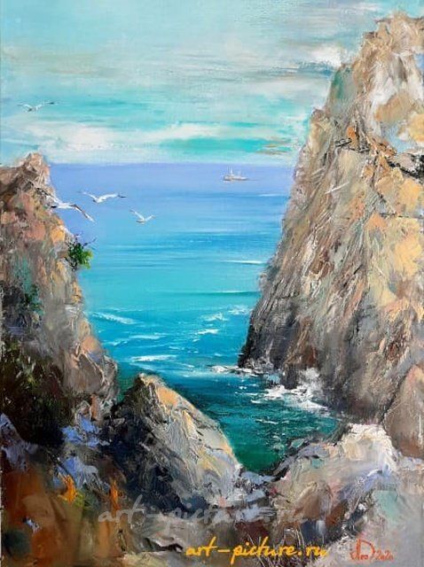 Крым.Скала Дива масло,холст
