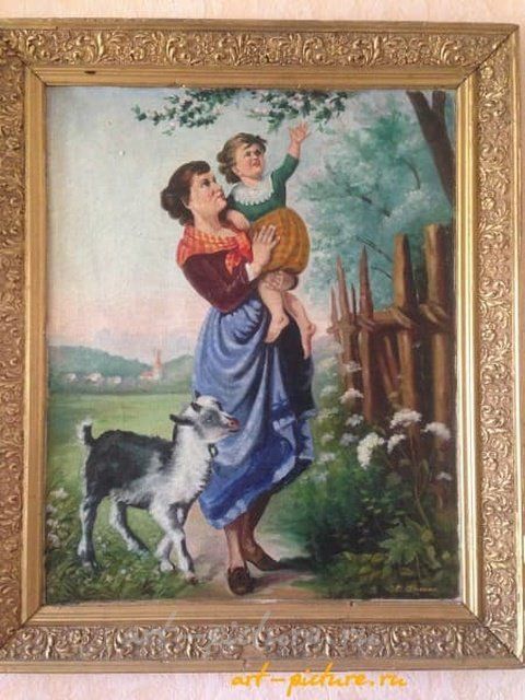 В саду масло, холст