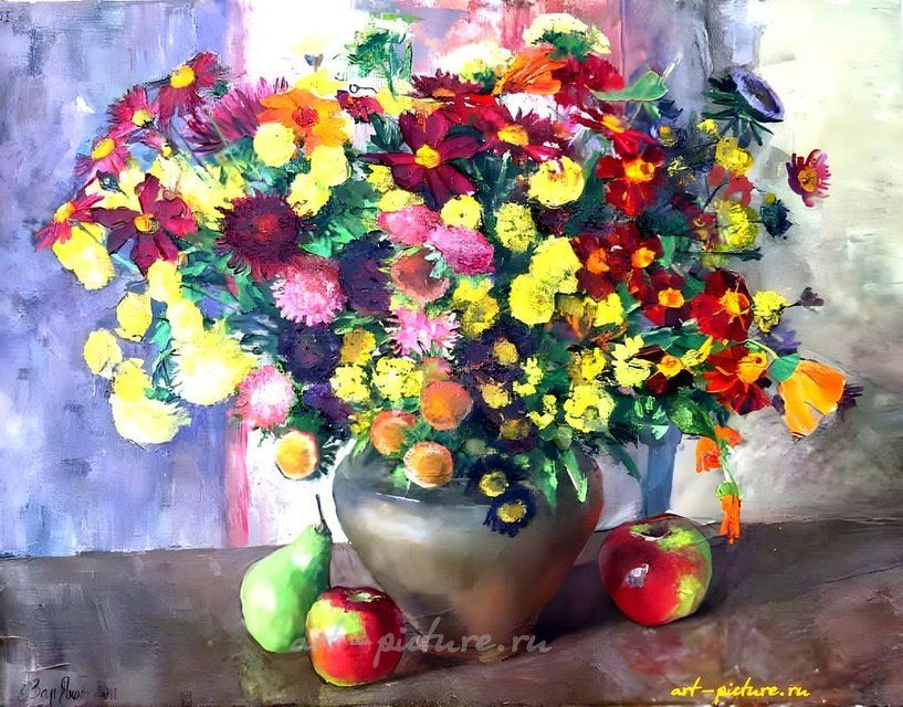 Осенний букет. Холст, масло. 50 х 64 см.