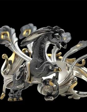 купить Коллекция серебряных чайных ложек с подставкой Конёк-Горбунок