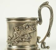 Серебряный русский подстаканник "Ландыши".