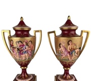 Урны с крышками в стиле королевской Венской росписи 18 века