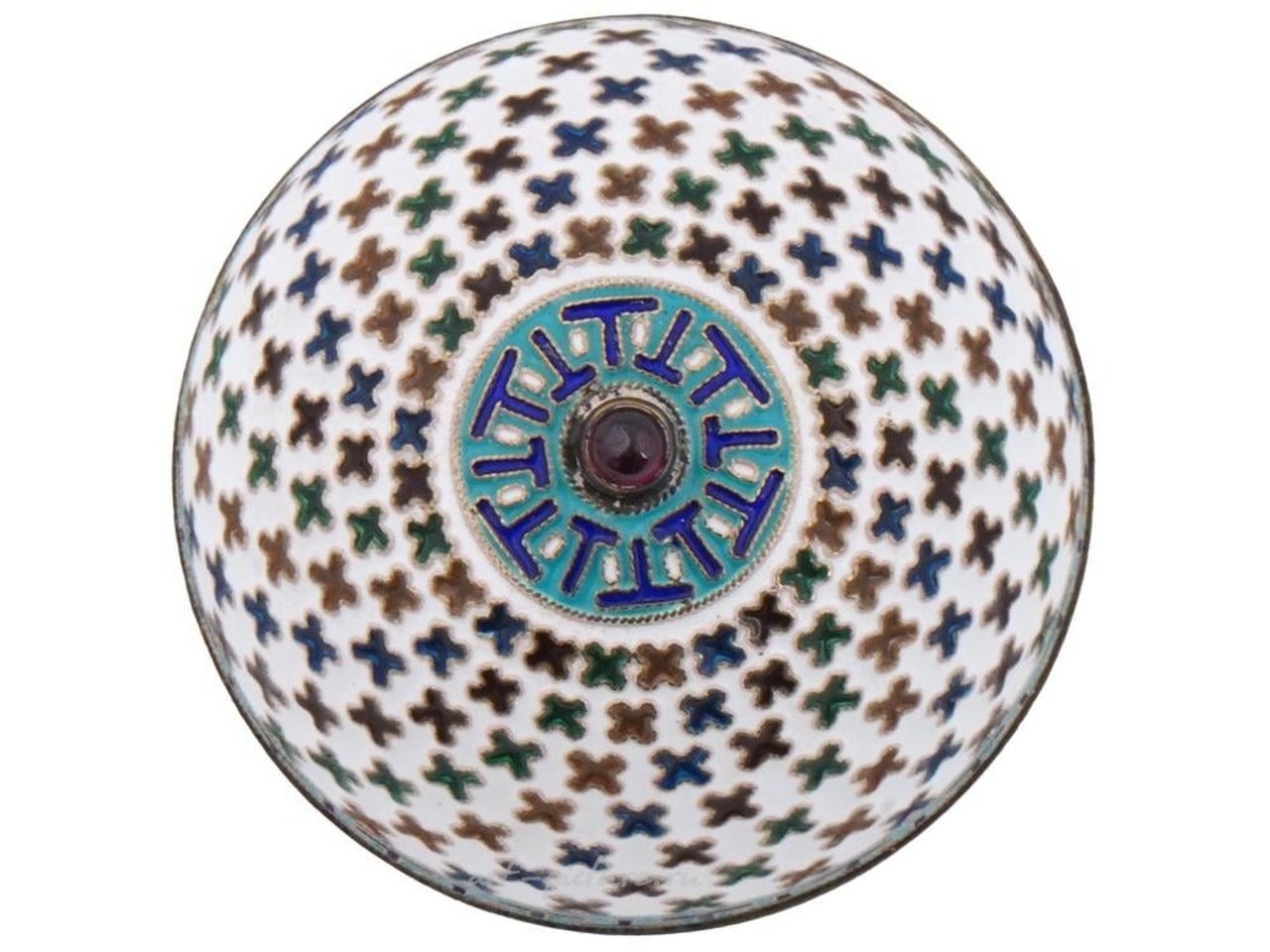 Русское серебро , Русское серебряное яйцо с эмалью плике-а-жур и иконой