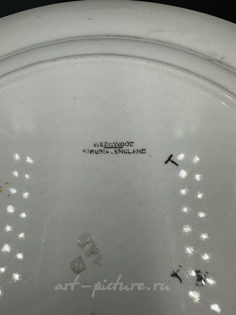 СТАРИННАЯ РУССКАЯ ФАРФОРОВАЯ ТАРЕЛКА ВЕДЖВУД Wedgwood, РУЧНАЯ РОСПИСЬ