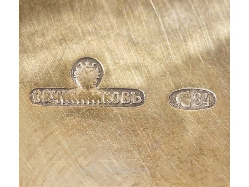 Серебряная солонка с розами. Россия, Овчинников, 1908-1926 гг.