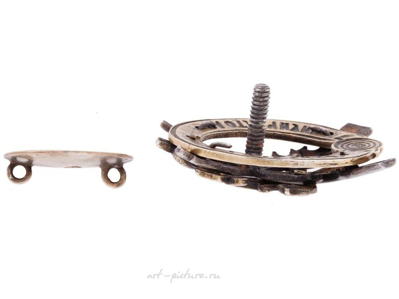 Russian silver , RUSSIAN 84 GILT SILVER NICHOLAS II ENAMEL BADGE