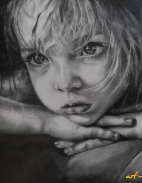 купить Девочка Графика, карандаш. 