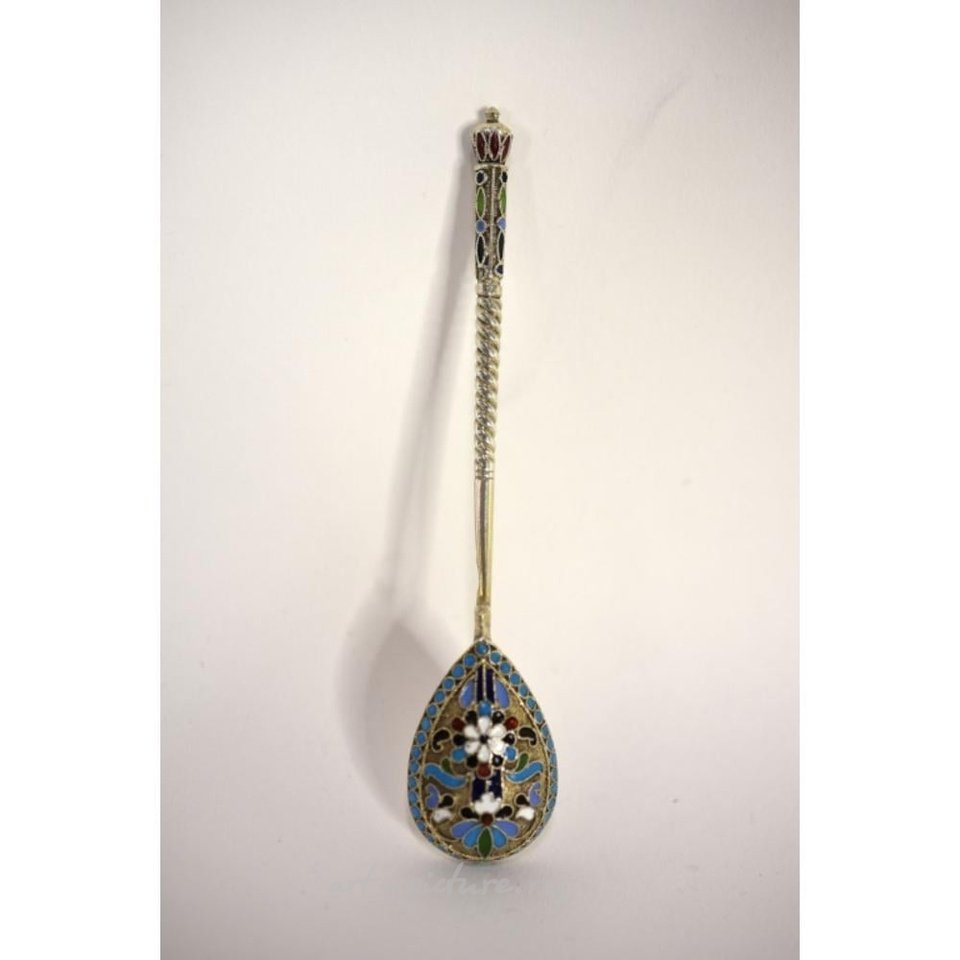 Русское серебро , Русское серебро 84. Москва. Большая эмальная ложка.