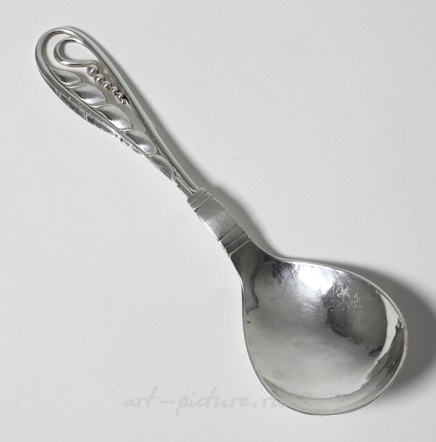 Serving spoon, Georg Jensen, 38 g, 830 silver, 15.3 cm