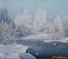 Статуэтка "Frosty day, canvas, oil"
