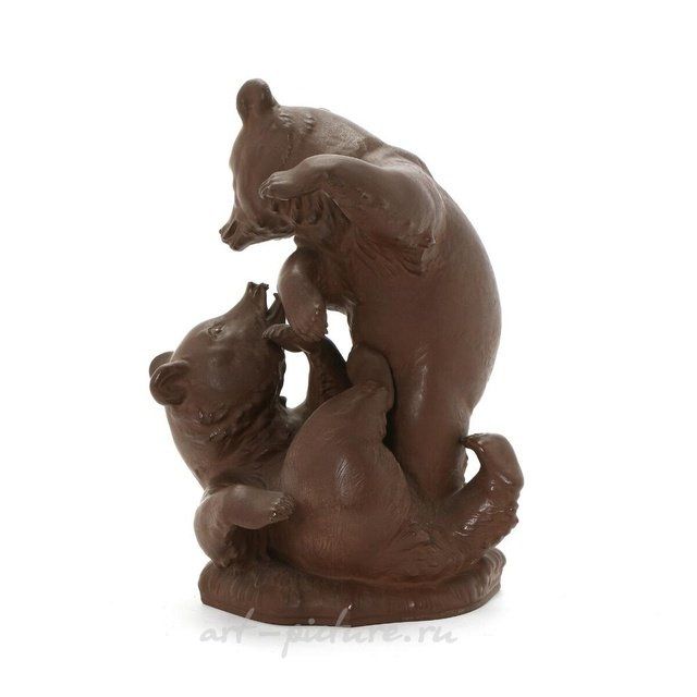 Керамическая статуэтка "Пара медведей". Германия, Meissen. Высота - 19,5 см.