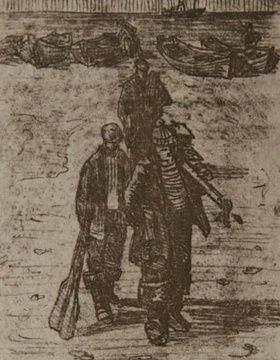 купить Рыбаки. Рыбацкие будни (из серии). Офорт, акватинта. 14 × 11 см.