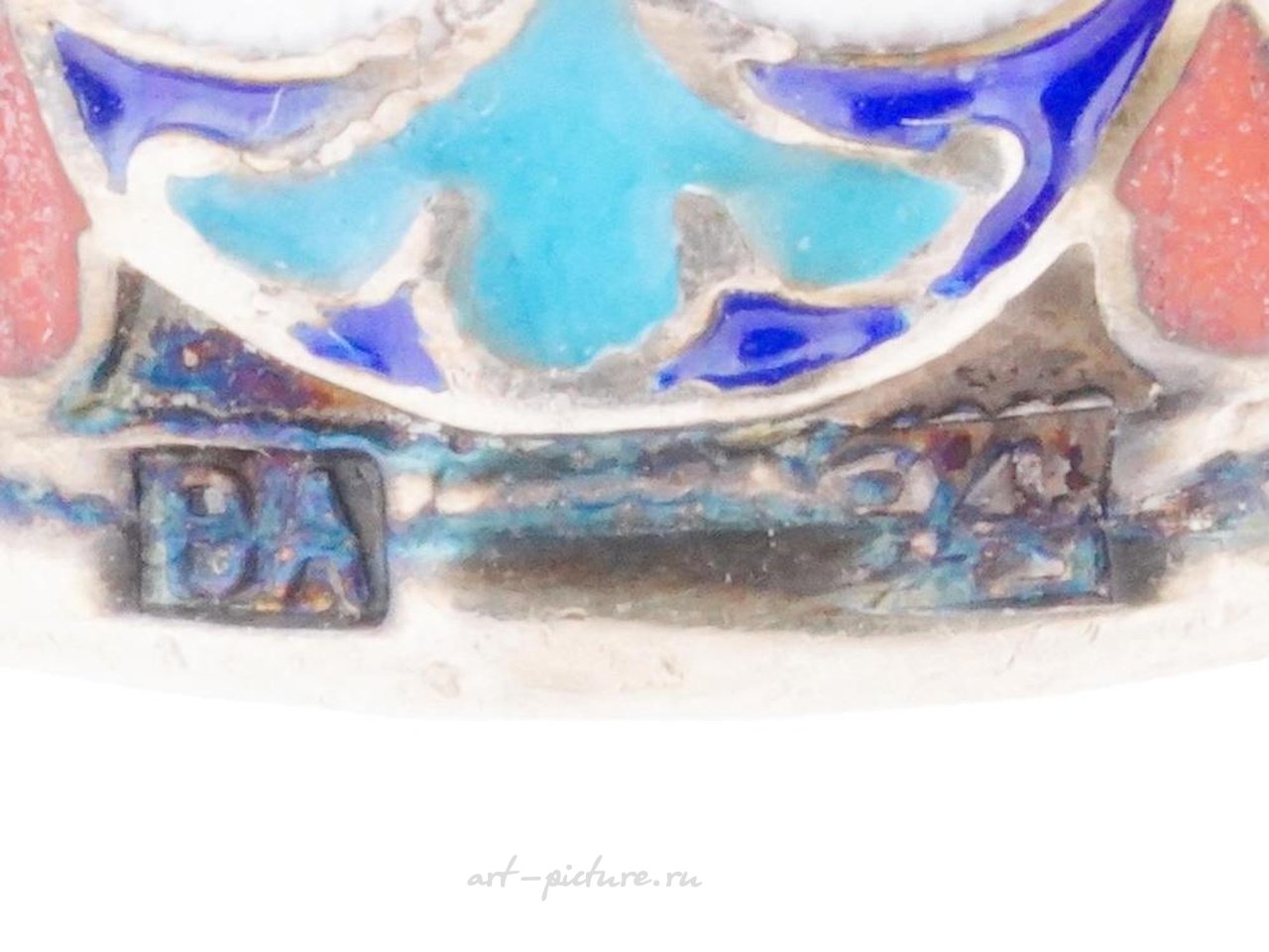 Russian silver , RUSSIAN JUDAICA 84 GILT SILVER ENAMEL MEZUZAH