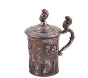 Серебряный покрытый золотом кубок с крышкой эпохи Русской империи, Петр Моллер