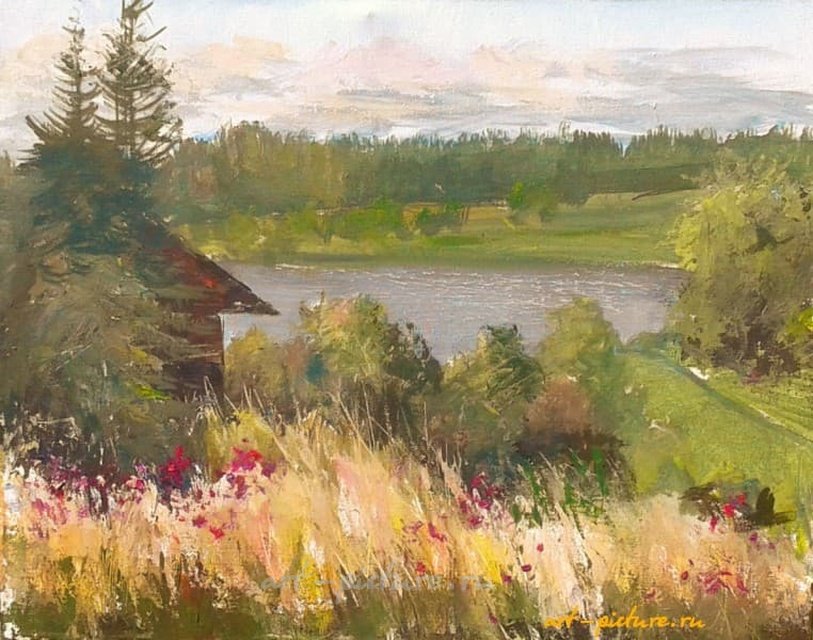 Банька в Чусовом масло,холст