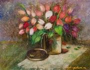 Снежные тюльпаны холст/масло 