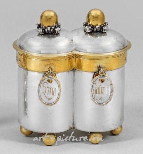 Мюнхенский парчово-позолоченный кубок с крышкой с пластинками с названиями