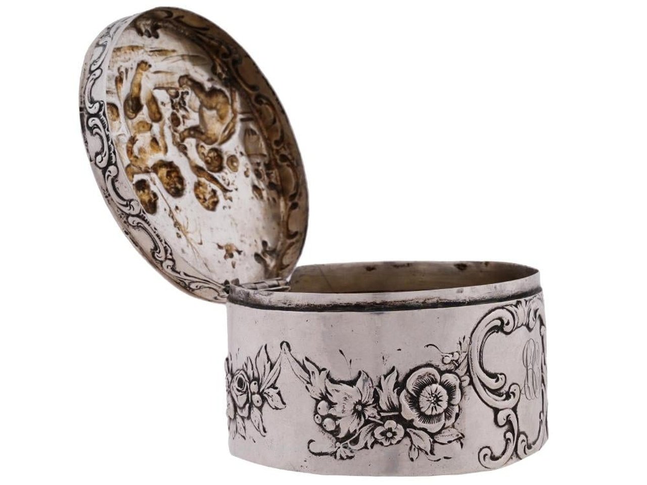 Русское серебро , Покрытый серебром ювелирный шкатулка