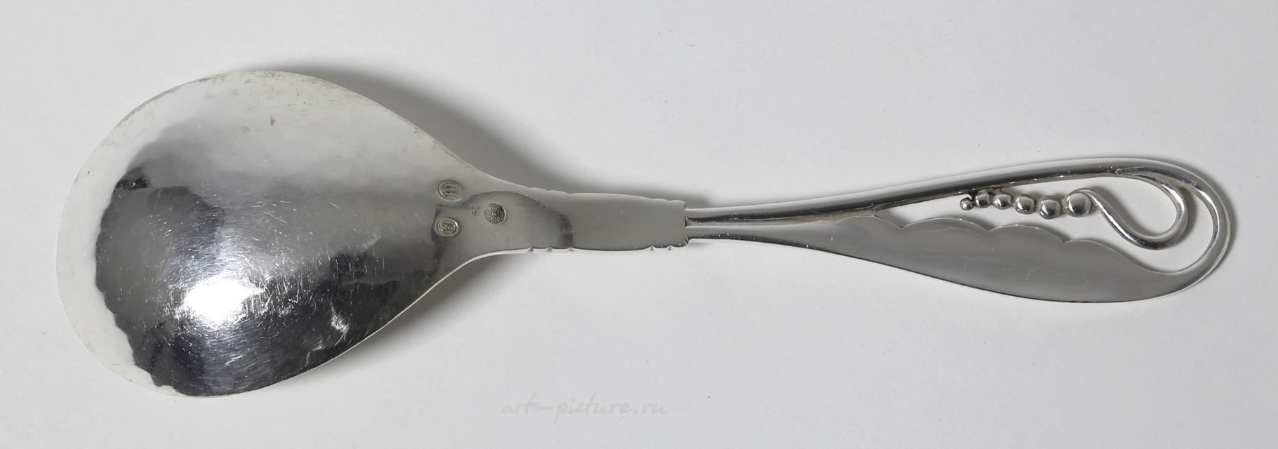 Serving spoon, Georg Jensen, 38 g, 830 silver, 15.3 cm
