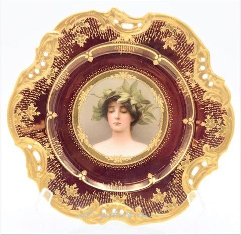 Royal Vienna, Королевская венская тарелка "Дафна" с высоким рельефным краем