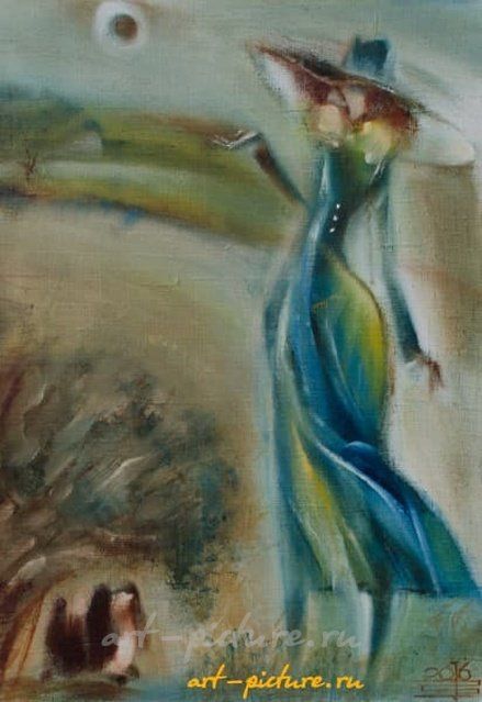 Дама с собачкой масло, холст 