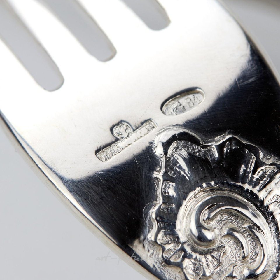 Русское серебро , Набор столового серебра на 6 персон от Ивана Хлебникова.