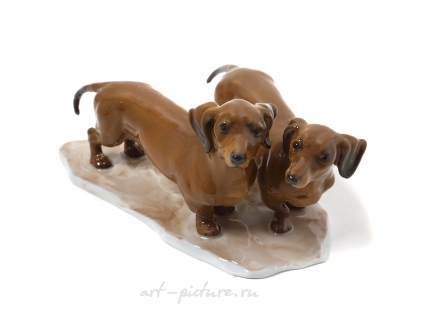 Фарфоровая фигура "Две таксы". Rosenthal