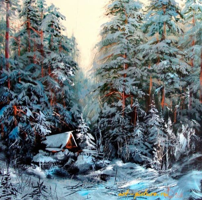 Зимний этюд масло,холст