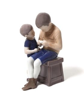 buy Porcelain figure (statuette) "Tom and Willy (two boys, two brothers). Denmark, Copenhagen, Bing & Grondahl.