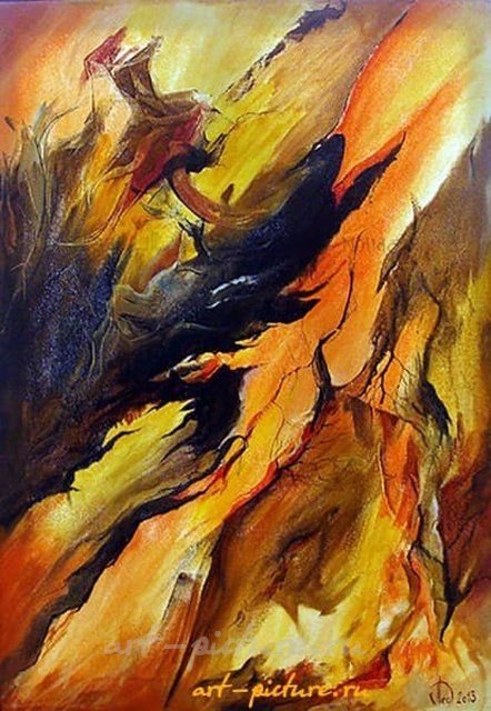 Языки пламени масло,холст