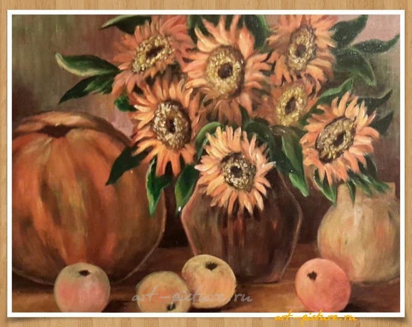 Подсолнухи Акрил, дерево 