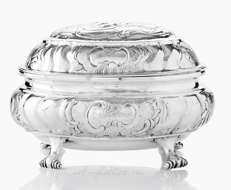 Серебряная сахарница (шкатулка). Россия, 1765 - 1771 гг.