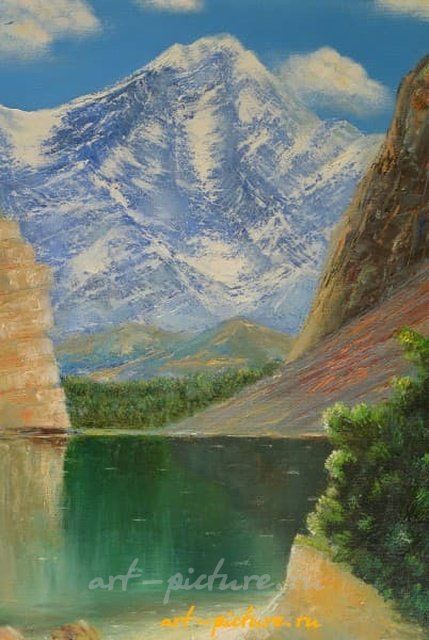 У горного озера холст масло 