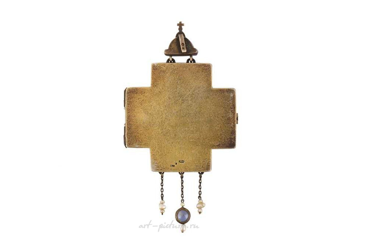 Русское серебро , Русская серебряная золотая подвеска Николая II в стандарте 84 золотника (875 пробы)...