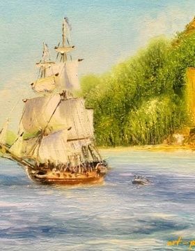 buy "On distant shores. Oil on canvas board."