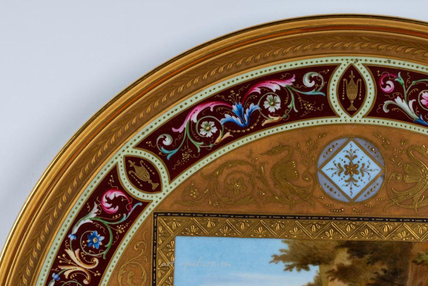 Royal Vienna , ВЕНСКИЙ ПОЗОЛОЧЕННЫЙ ФАРФОРОВЫЙ ПОДНОС: ОТЕЛЛО