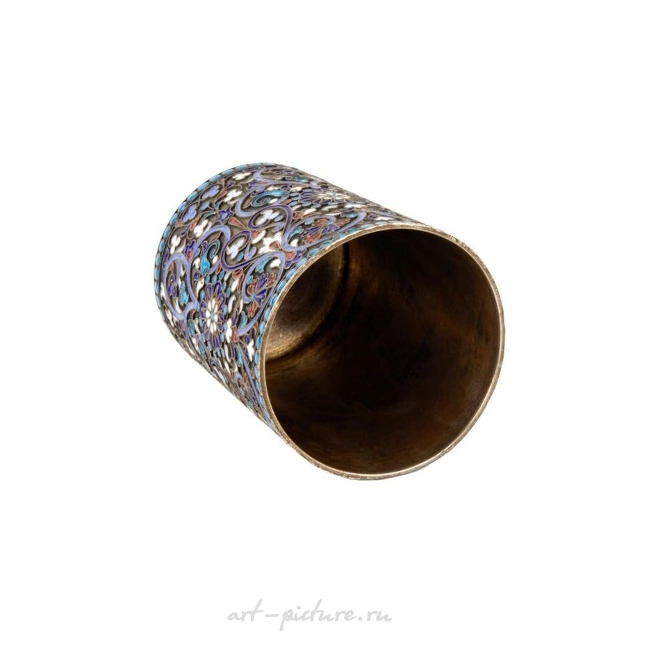 Русское серебро , Русская серебряная водочная стопка с эмалью