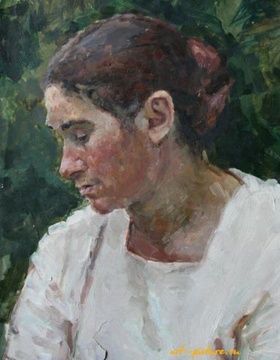 купить Этюд к картине "Доярки". Картон, масло 41 х 35 см.