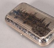 Русская серебряная ниелловая табакерка XIX века